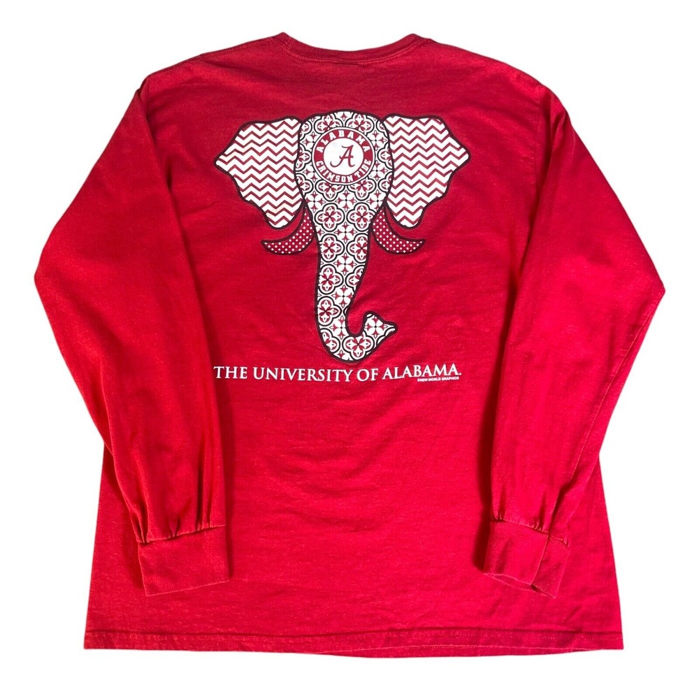 ALABAMA CRIMSON TIDE Red Long Sleeve Graphic Shirt New World Graphics Large NCAA - Picture 2 of 10